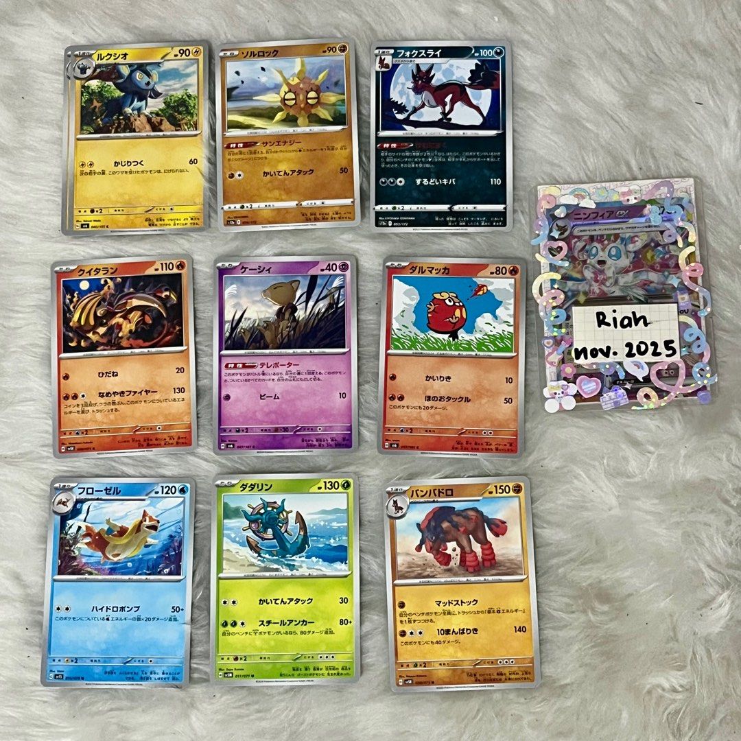 Japanese Pokemon Cards - Assorted (Category: Raw Singles) located in Malabon City. Submitted by kitzeune (Listing ID 1405350975, Image 2). Description: — 5 ea, 3 for 10 — can send photos loc: malabon city mod: jnt/lalamove.