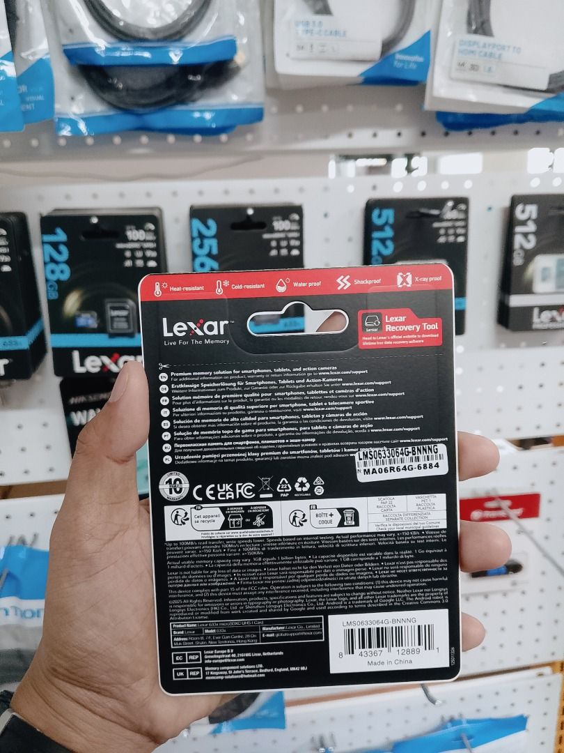 Lexar MicroSD Card 633x 64GB Class 10 microSDXC High Performance (Category: Memory & SD Cards) located in Pasig City. Submitted by technofuseofficial (Listing ID 1405407405, Image 3). Description: Lexar MicroSD Card 633x 64GB Class 10 microSDXC High Performance Brand New and Original Items Store Location: 4F Unit 402, 604 Shaw Boulevard, Barangay Kapitolyo, Pasig City Same Day Delivery: - Lalamove delivery within Metro Manila - For walk-ins: Alwa