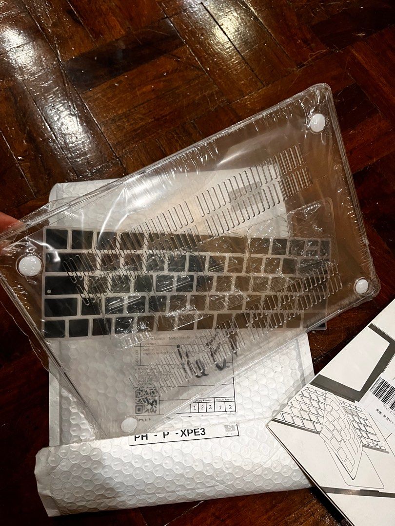 MacBook Pro Case crystal matte with Keyboard Cover (Category: Laptop Bags & Sleeves) located in Manila. Submitted by mimi18246 (Listing ID 1405438440, Image 1). Description: - Brand new, clear and matte laptop hard case for MacBook Pro - Includes keyboard protector for dust and spills. - Transparent design. - Comes in original packaging. - Shipped in a bubble wrap envelope for protection. Got it as a gift but wrong size for my laptop..
