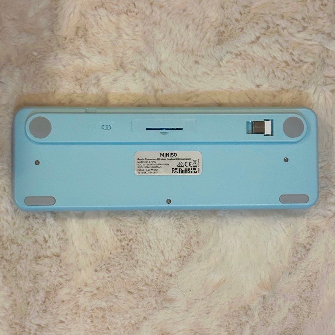 Miniso Sanrio Cinnamoroll Keyboard (Category: Computer Keyboard) located in Pasig City. Submitted by mon.studios (Listing ID 1383909509, Image 3). Description: Used a few times. No box. Excellent Condition. ♥️.