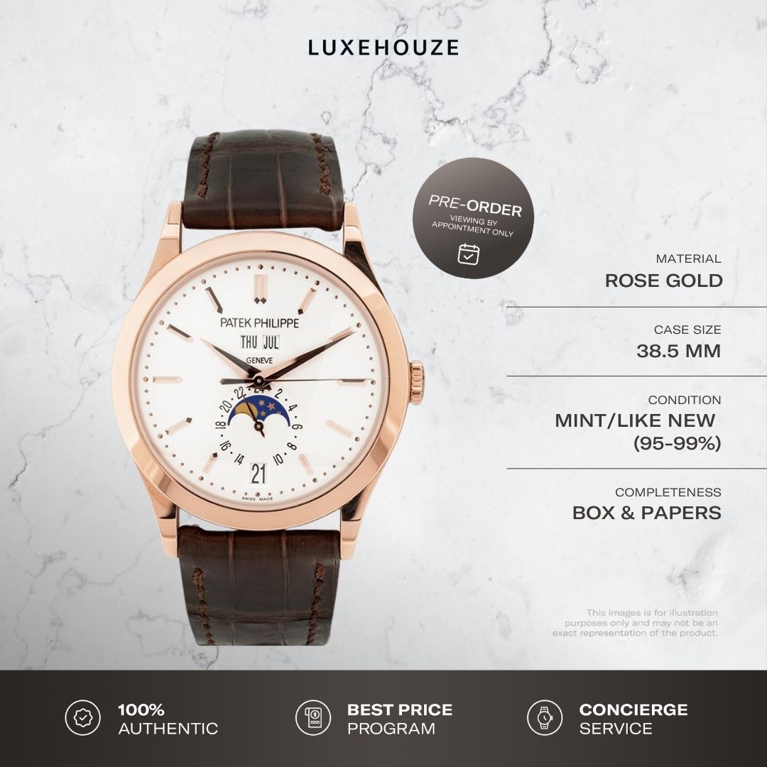 Mint 2023 Patek Philippe Complications Annual Calendar 5396R-011 Silver (Category: Watches) located in Singapore. Submitted by luxehouze (Listing ID 1366222629, Image 1). Description: Luxehouze is your trusted marketplace to buy and sell luxury goods. Luxehouze SG Pte Ltd is a licensed luxury goods marketplace and regulated dealer. WHY US? 100% Authentic with Money-Back Guarantee Best Price Program* Luxury Sourcing * T&Cs apply. OUR SERVICES • Wa