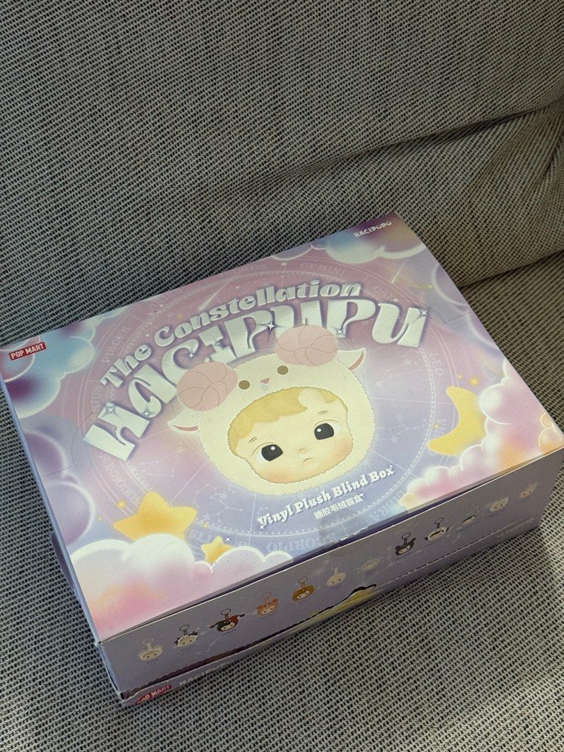 POP MART Hacipupu The Constellation Blind Box (Category: Designer & Blind Box Toys) located in Quezon City. Submitted by mikeepreloveditems (Listing ID 1405413977, Image 1). Description: - POP MART Hacipupu The Constellation blind box - Contains 12 individual, unopened blind boxes - Each box holds a random Hacipupu figure - From the Constellation series.