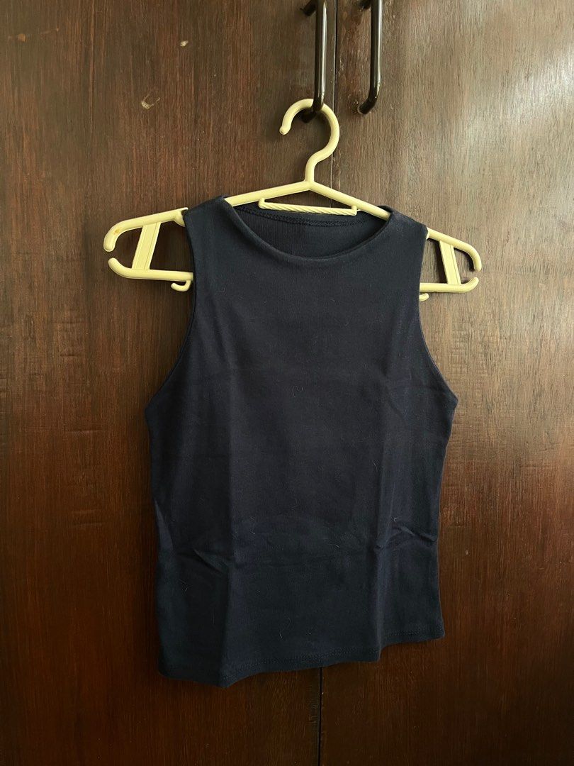 Ribbed Tank Top - Black, Gray, Navy (Category: Sleeveless) located in Muntinlupa City. Submitted by dkimch (Listing ID 1405387848, Image 3). Description: - Set of 3 ribbed tank tops: black, gray, and navy - Round neckline - Sleeveless design - Made from soft, comfortable material - Perfect for everyday wear No brand - Easy to pair with different bottoms - Fits S-M 200 all three 80/piece.