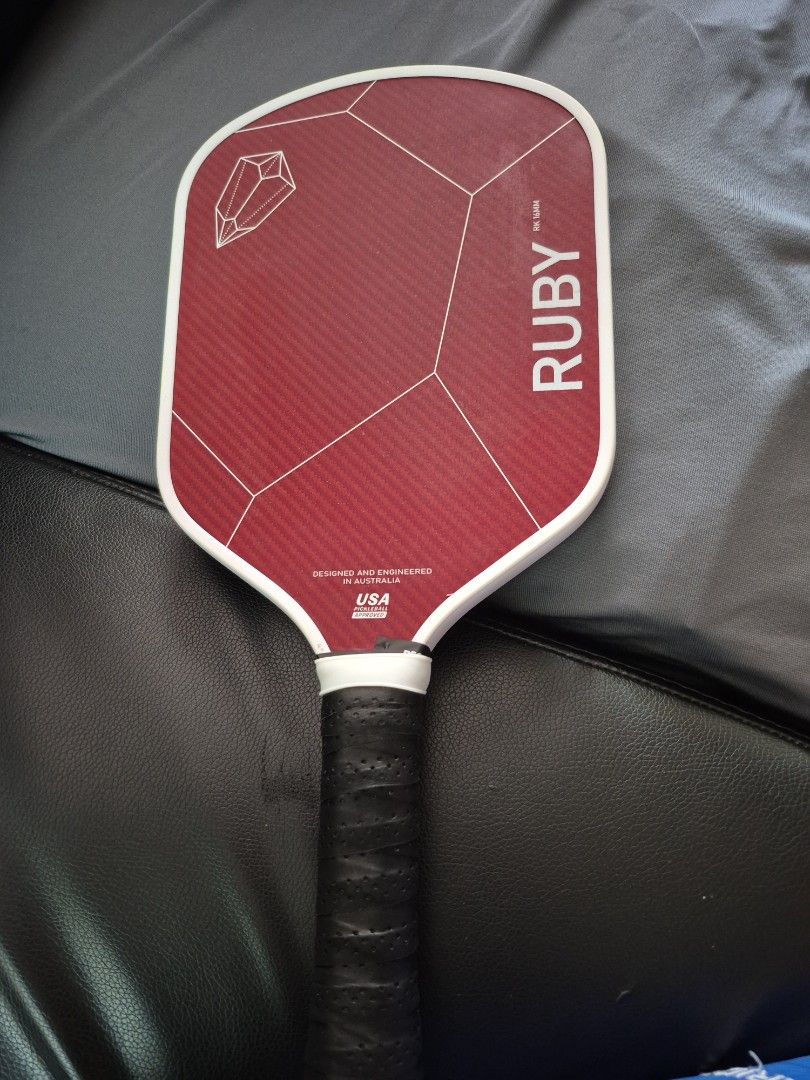 Ruby pickleball paddle (Category: Racket & Ball Sports) located in Singapore. Submitted by crazysuzy143 (Listing ID 1405404710, Image 1). Description: Ruby pickleball paddle. Designed & Engineered in Australia. USA pickleball approved. .