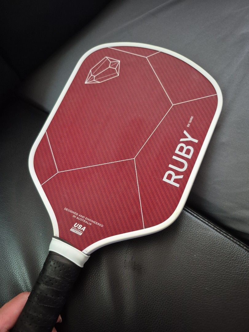 Ruby pickleball paddle (Category: Racket & Ball Sports) located in Singapore. Submitted by crazysuzy143 (Listing ID 1405404710, Image 2). Description: Ruby pickleball paddle. Designed & Engineered in Australia. USA pickleball approved. .