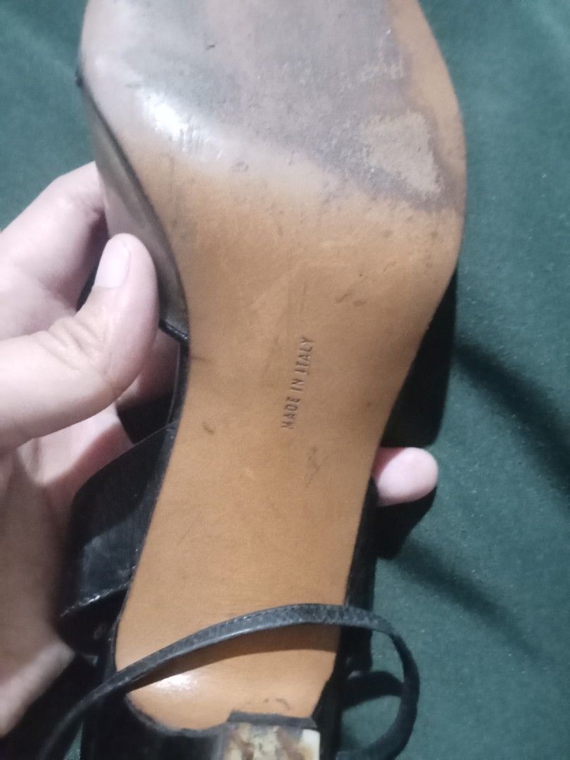 Salvatore Ferragamo Black Sandals (Category: Flats & Sandals) located in Quezon City. Submitted by puchi.cat (Listing ID 1405358100, Image 2). Description: - Salvatore Ferragamo sandals - Black color - Strappy design with clear overlay - Made in Italy - Salvatore Ferragamo logo on insole - Moderate heel height - UK 15 (small size) - NO BOX INCLUDED.