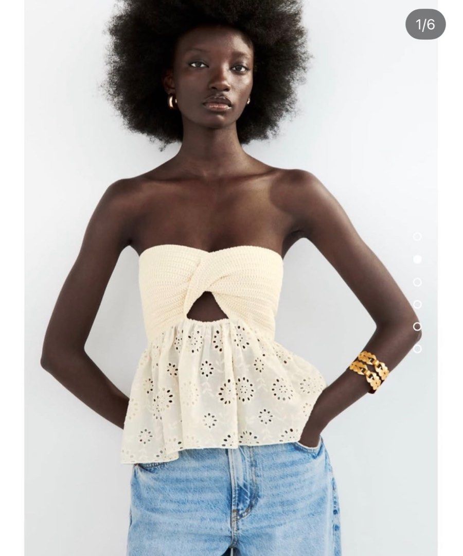Zara Crochet Tube Top (Category: Sleeveless) located in Taguig. Submitted by minimomlist (Listing ID 1405366468, Image 1). Description: Authentic Zara Medium size Never used.