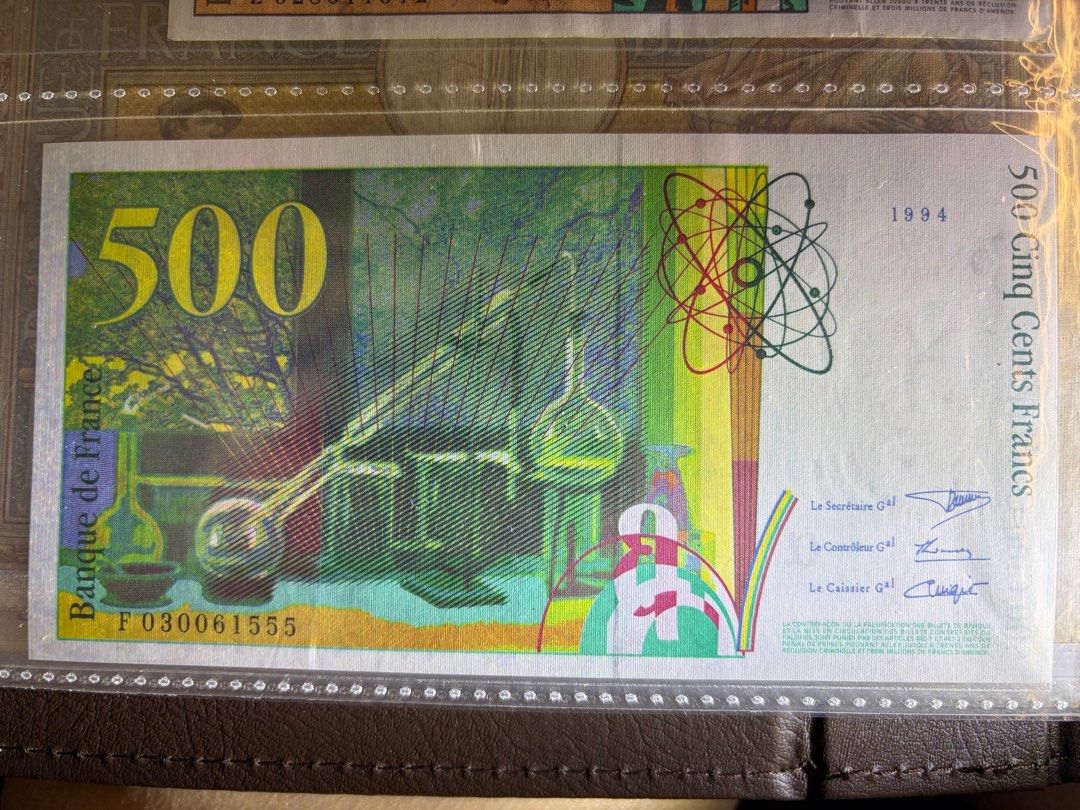 豹子無47）法國🇫🇷500法郎紙幣錢幣, 興趣及遊戲, 收藏品及紀念品, 錢幣- Carousell