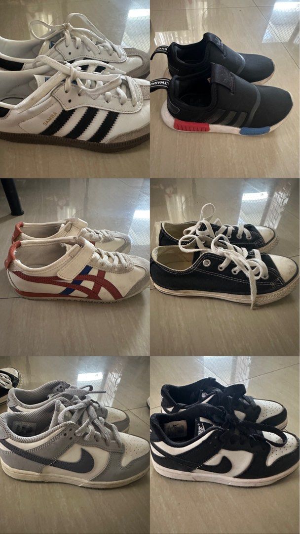 Adidas Samba White Black Sneakers (Category: Babies & Kids Fashion) located in Muntinlupa City. Submitted by fa.jha (Listing ID 1405551108, Image 1). Description: Decluttering kids shoes original Adidas Samba size 13c 1200 Adidas NMD size 13c 800 Onitsuka tiger size 13c 1000 Converse size 13c 700 Nike dunks grey wolf size 13c 1200 Nike panda size 12c 500 Crocs blue size 13c 500 .