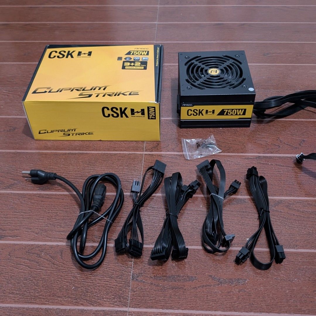 Antec CSK750H 750W 80 PLUS Bronze PSU (Category: Computer Parts) located in Angeles City. Submitted by camilleton (Listing ID 1405535409, Image 2). Description: - Semi modular - Includes: PSU, modular cables, power cable, screws, and box RFS: Upgraded my PSU 📍Can do meet-up in Angeles City, Pampanga or Floridablanca, Pampanga.