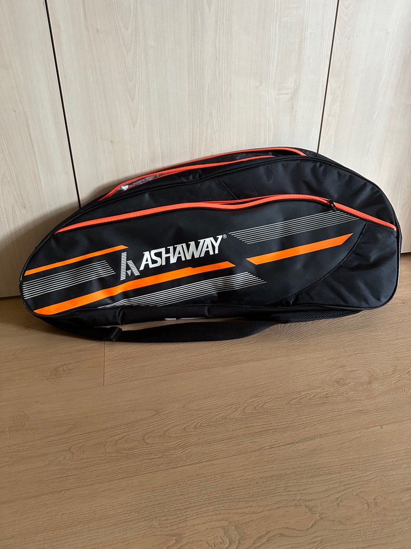 *SALE* Ashaway Badminton Racket Bag - Black and Orange, Sports ...