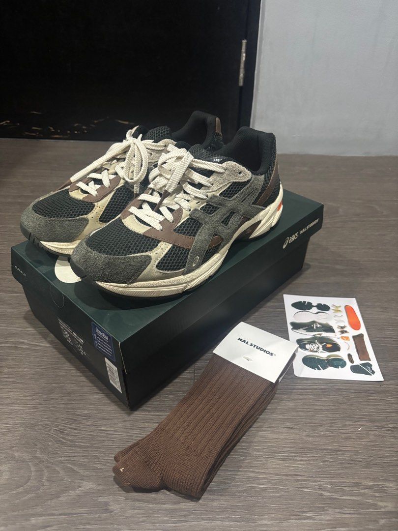 Asics x HAL STUDIOS GEL-1130 “Forest” (Category: Sneakers) located in Marikina City. Submitted by inks_ (Listing ID 1405697558, Image 1). Description: Size 10 9.5/10 condition; just some creasing at back and minimal dirt Purchased from HAL Studios website Includes Original box and HAL STUDIOS socks.
