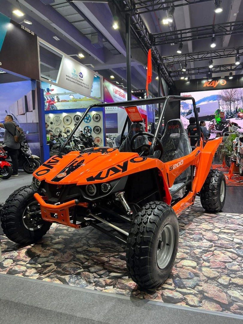 ATV UTV Motor Ebike (Category: Motorbikes for Sale) located in Manila. Submitted by beatorres (Listing ID 1405635434, Image 1). Description: KAYO BUGGY S200 (2 seater) Single-cylinder, 4-stroke, Oil cooled Transmission: R/N/F (CVT) | Shaft Drive Fuel system: Carburetor Front & Rear Brake: Hydraulic Disc Front Tire: 22x7-10 Rear Tire: 22x10-10 Used only 2x. In brand new and perfect condition. Almost new. With 1 year warranty. Reason for selling: l