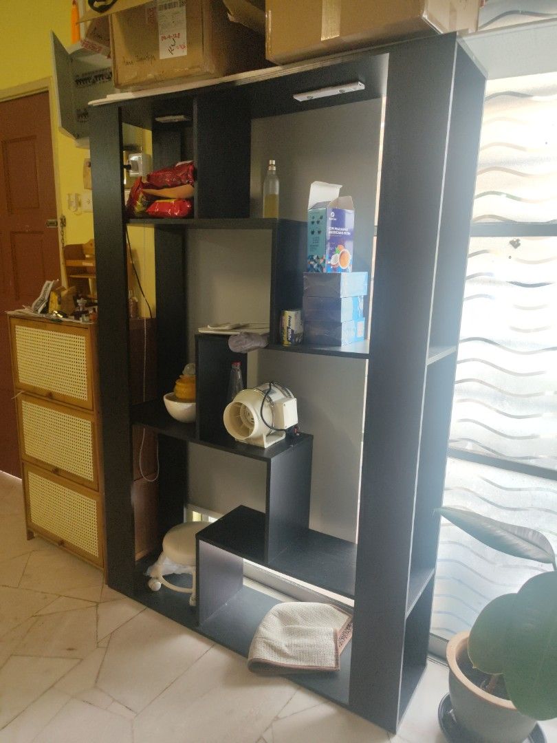 Black partition display shelf, Furniture & Home Living, Furniture ...