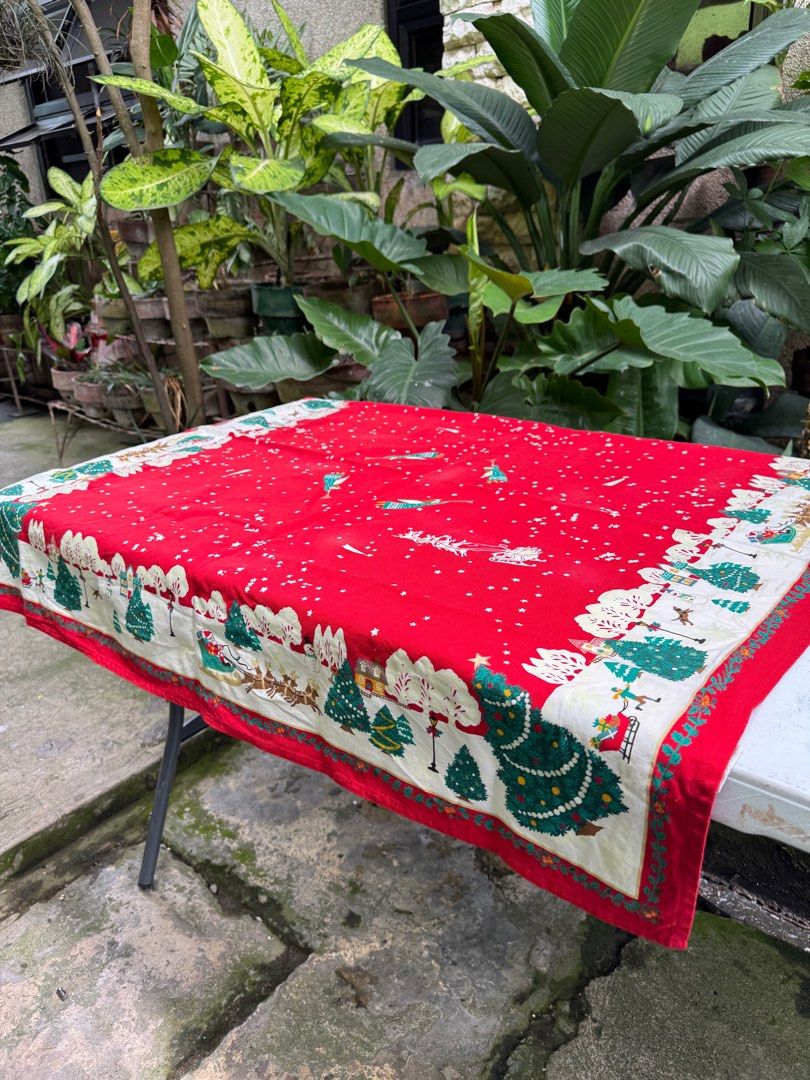 Christmas Table cloth (Category: Table Linen & Textiles) located in Davao. Submitted by parteawares2 (Listing ID 1405534209, Image 1). Description: One piece Christmas table cloth four seaters .