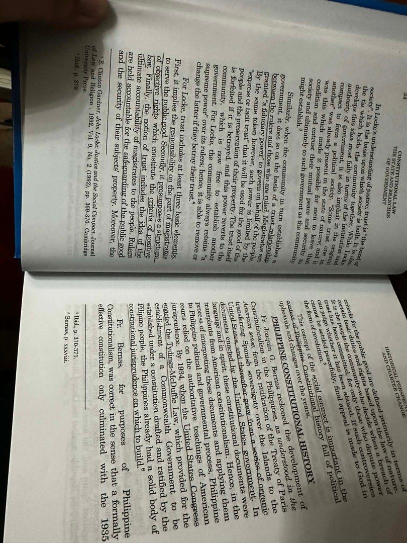 Constitutional Law (Gabato) (Category: Textbooks) located in Manila. Submitted by cyltine (Listing ID 1405558541, Image 2). Description: Page 268-279 Page 1-38 (Highlighted with highlighter and pencil) Price :1400.