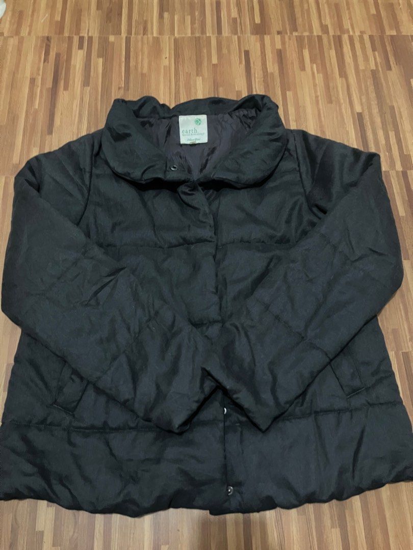 Earth Music & Ecology Black Padded Jacket (Category: Coats, Jackets and Outerwear) located in Angeles City. Submitted by rsf2121 (Listing ID 1405646486, Image 2). Description: - Earth Music & Ecology black padded jacket - Wide collar - Button closure - Quilted design - Lightly insulated - Measurements in images - Features Natural Label tag.