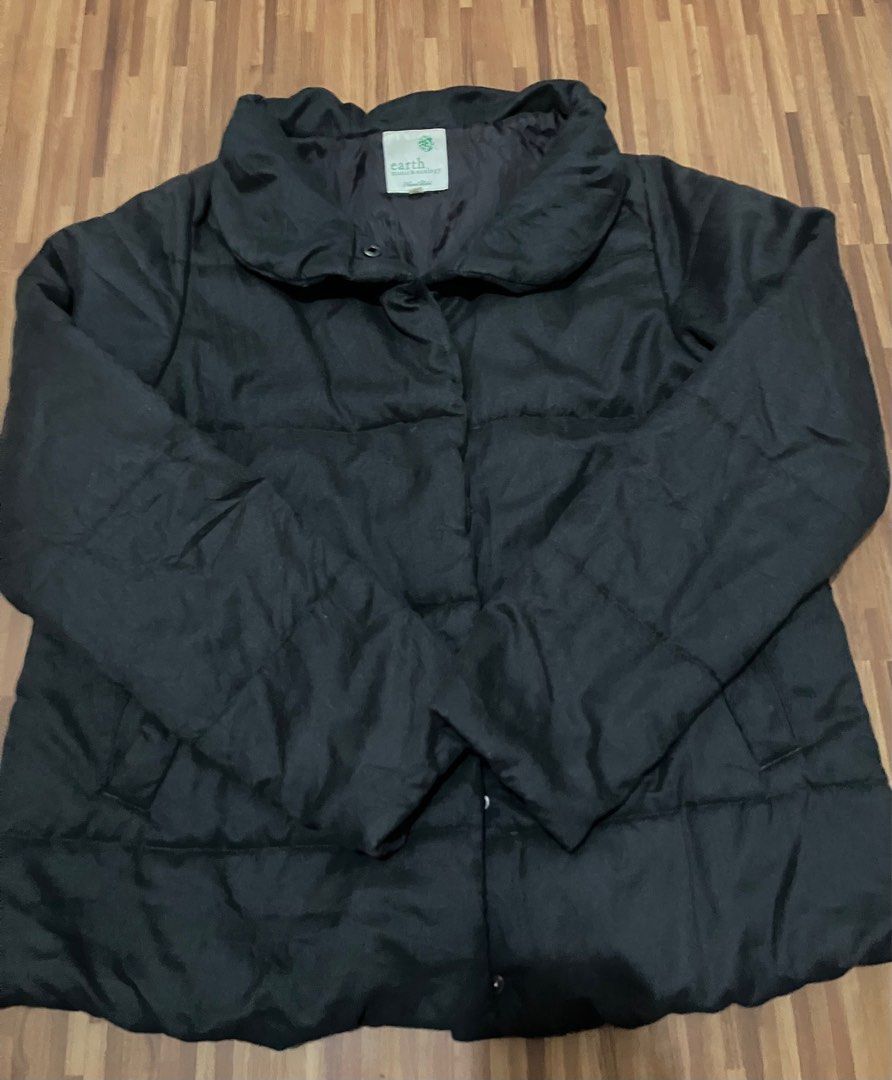 Earth Music & Ecology Black Padded Jacket (Category: Coats, Jackets and Outerwear) located in Angeles City. Submitted by rsf2121 (Listing ID 1405646486, Image 1). Description: - Earth Music & Ecology black padded jacket - Wide collar - Button closure - Quilted design - Lightly insulated - Measurements in images - Features Natural Label tag.