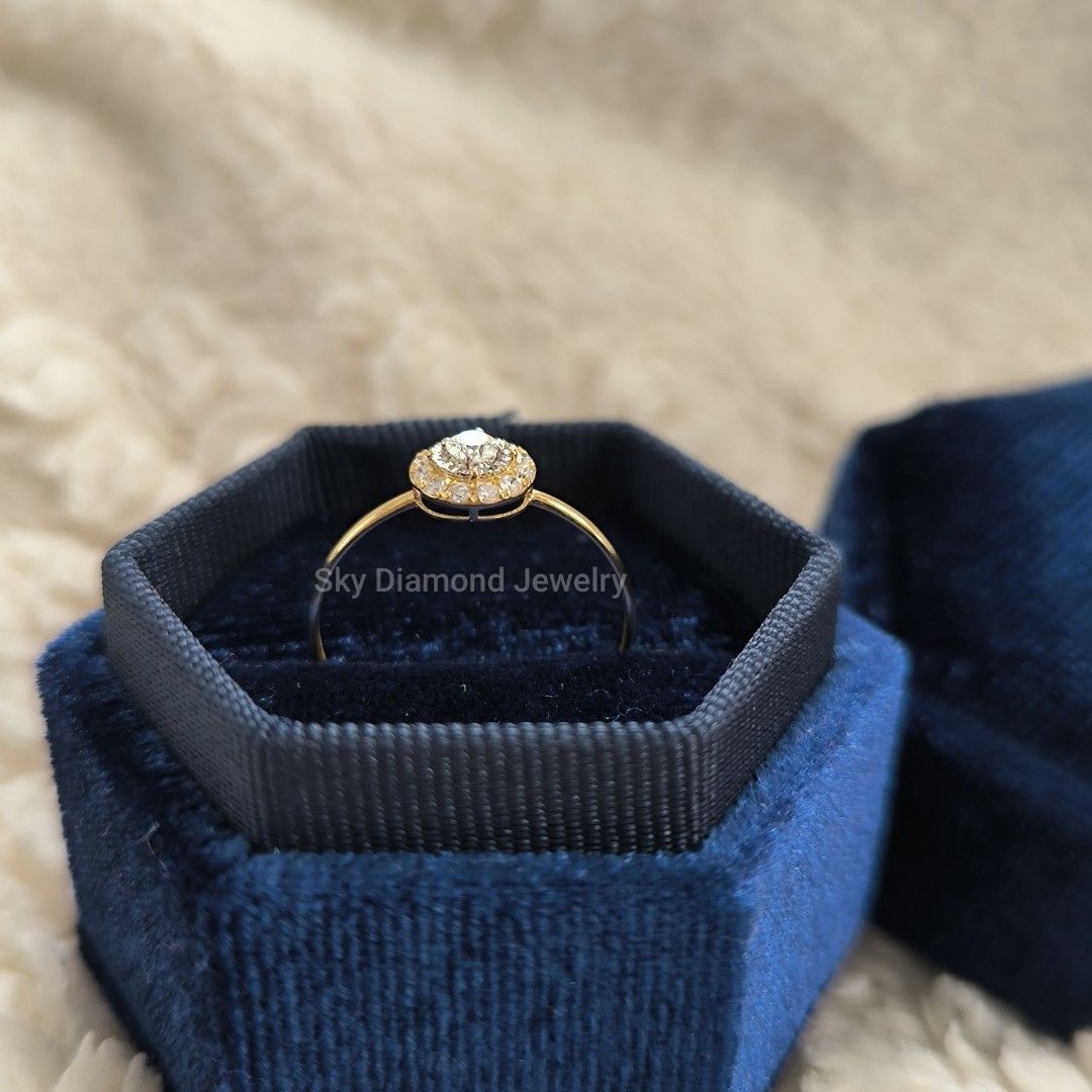 Engagement Ring - Natural Diamond Ring 18k Gold Ring (Category: Rings) located in Paranaque City. Submitted by PepperC (Listing ID 1405573351, Image 3). Description: 💎Brand New 0.222 Carat Natural Diamond Engagement Ring 💍18k Gold 💍Size 6 & 7 available 💎with certificate Pick up: Amvel Mansions Parañaque Or lalamove care of buyer Fb page: Sky Diamond Jewelry.
