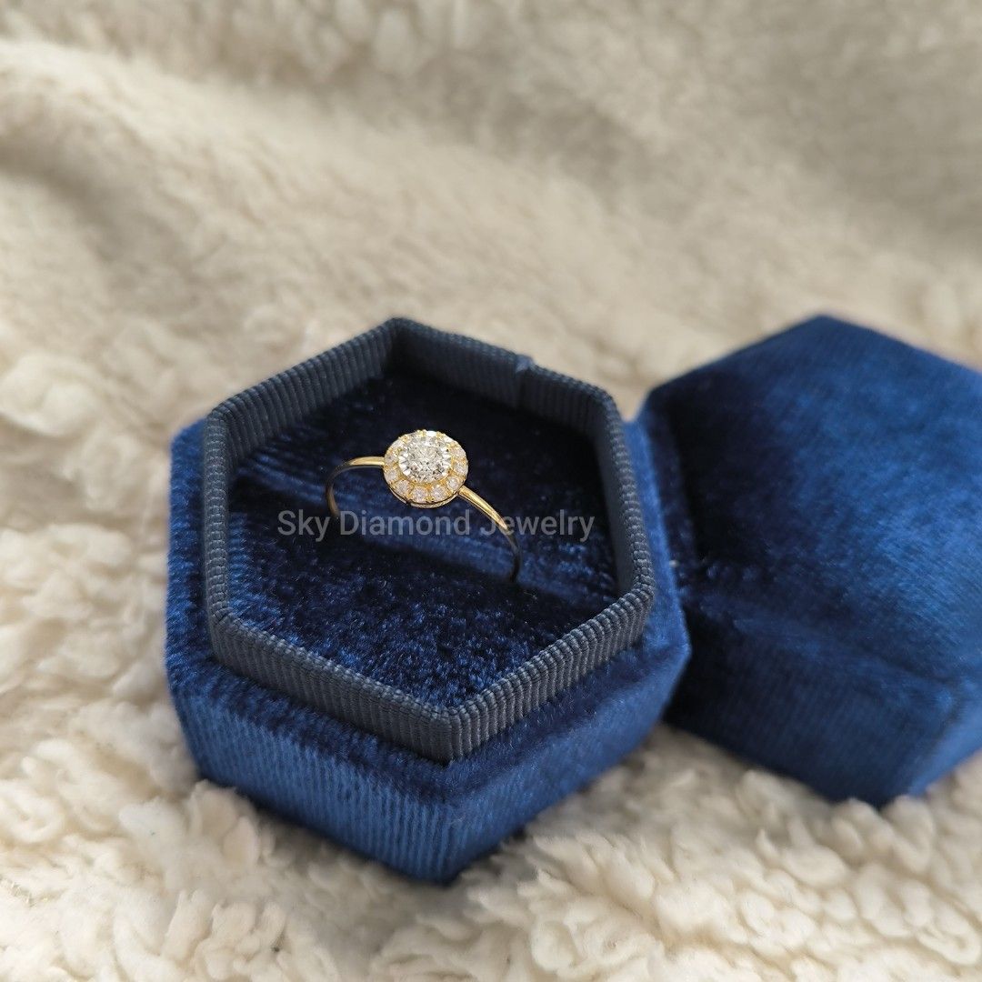 Engagement Ring - Natural Diamond Ring 18k Gold Ring (Category: Rings) located in Paranaque City. Submitted by PepperC (Listing ID 1405573351, Image 2). Description: 💎Brand New 0.222 Carat Natural Diamond Engagement Ring 💍18k Gold 💍Size 6 & 7 available 💎with certificate Pick up: Amvel Mansions Parañaque Or lalamove care of buyer Fb page: Sky Diamond Jewelry.