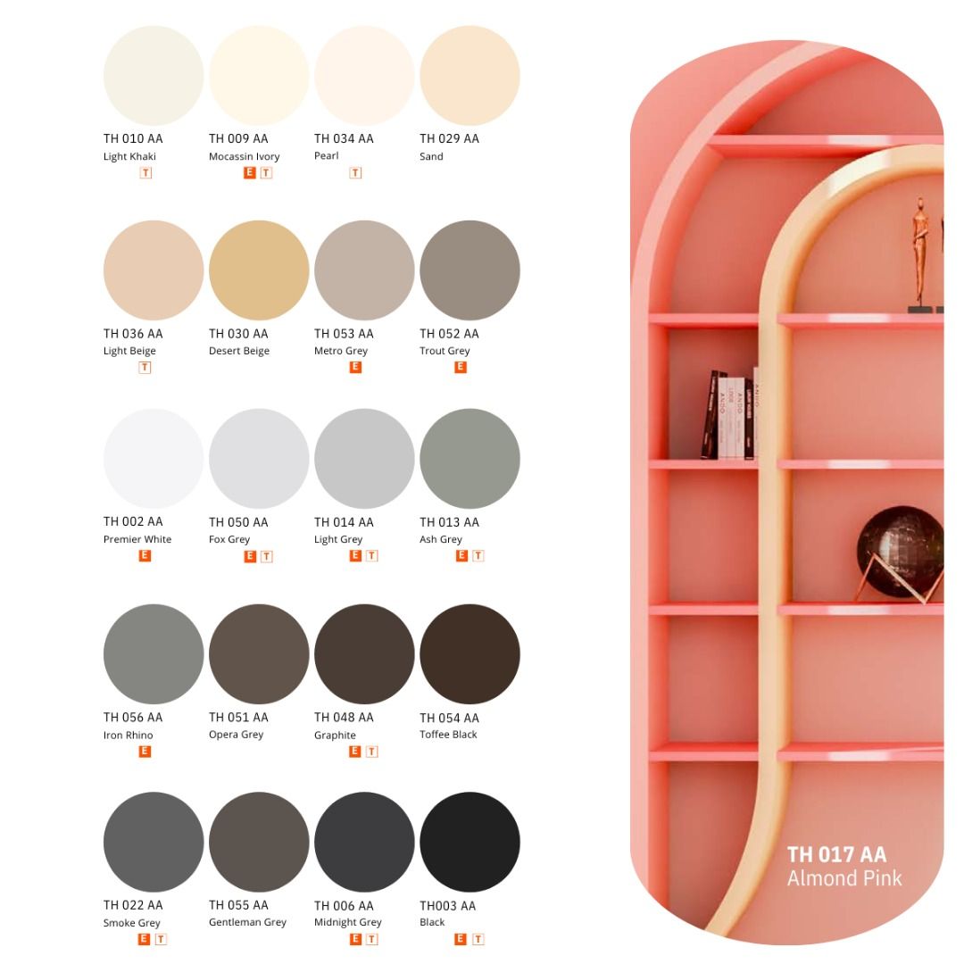 HPL TACO Solid Color 0.7mm – Panel Laminasi Furnitur Interior | High ...