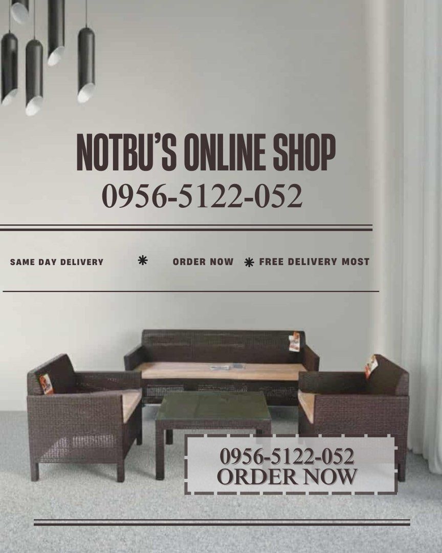 Jolly Rattan Sala Set (Category: Sofas) located in Manila. Submitted by kellychz (Listing ID 1405675322, Image 1). Description: Jolly Rattan Sala Set FREE DELIVER MOST BRAND NEW COD OR GCASH.