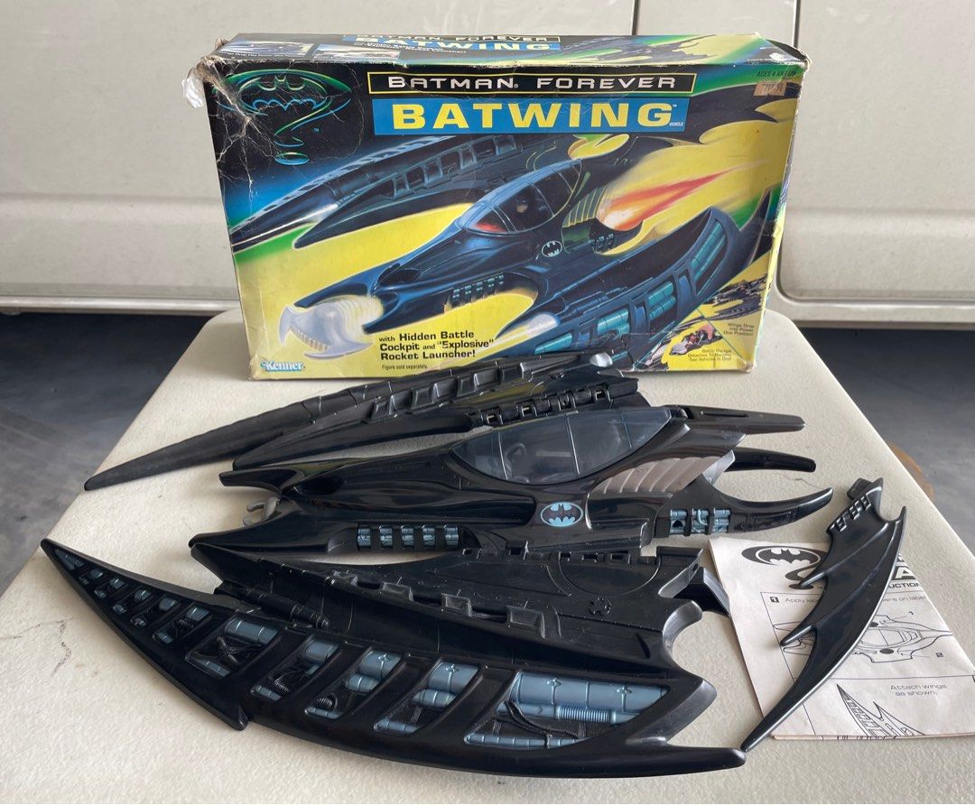 Kenner Batman Forever 1995 Vintage - Batwing (Category: Action & Battle Toys) located in Las Pinas. Submitted by kt_and_rc_selections (Listing ID 1405587923, Image 2). Description: PTPA. Thanks. Selling Batman Forever 1995 - Batwing Action Vehicle Brand : Kenner Condition : MIB ( box not pristine ) Location : ManCave Greenhills WYSIWYG RFS : Doubles Payment : Gcash Shipment : Lalamove or LBC c/o buyer’s expense.