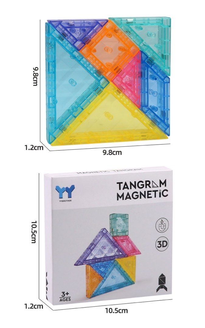 Magnetic Tangram Toy Stacking Building Magnet Blocks | Educational Fun ...