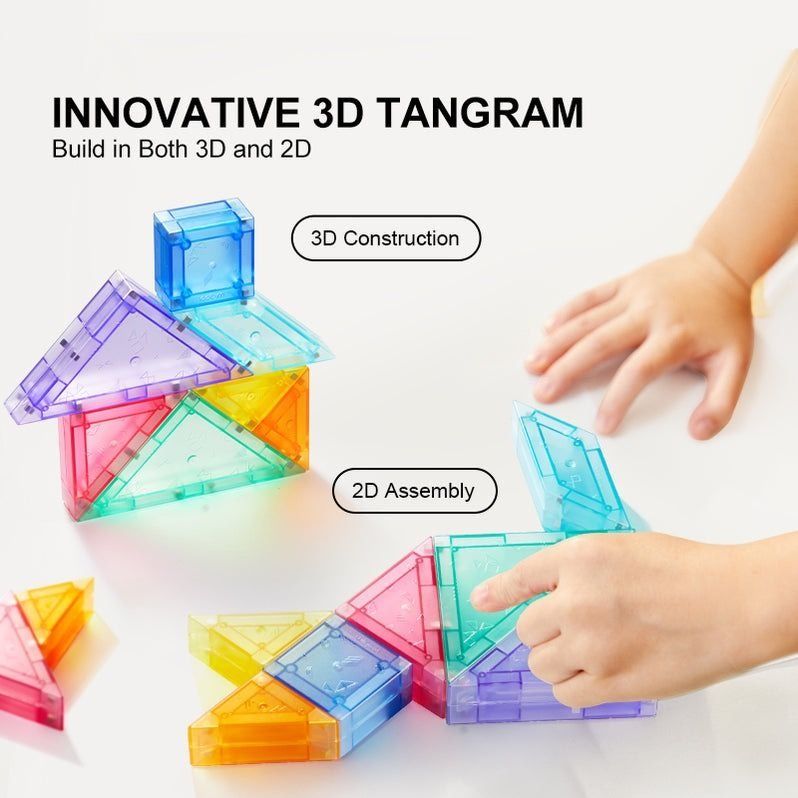 Magnetic Tangram Toy Stacking Building Magnet Blocks | Educational Fun ...