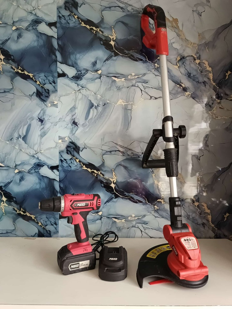 MAKO 18V Cordless Drill, battery & charger w/free MAKO 18V Lawn Trimmer ...