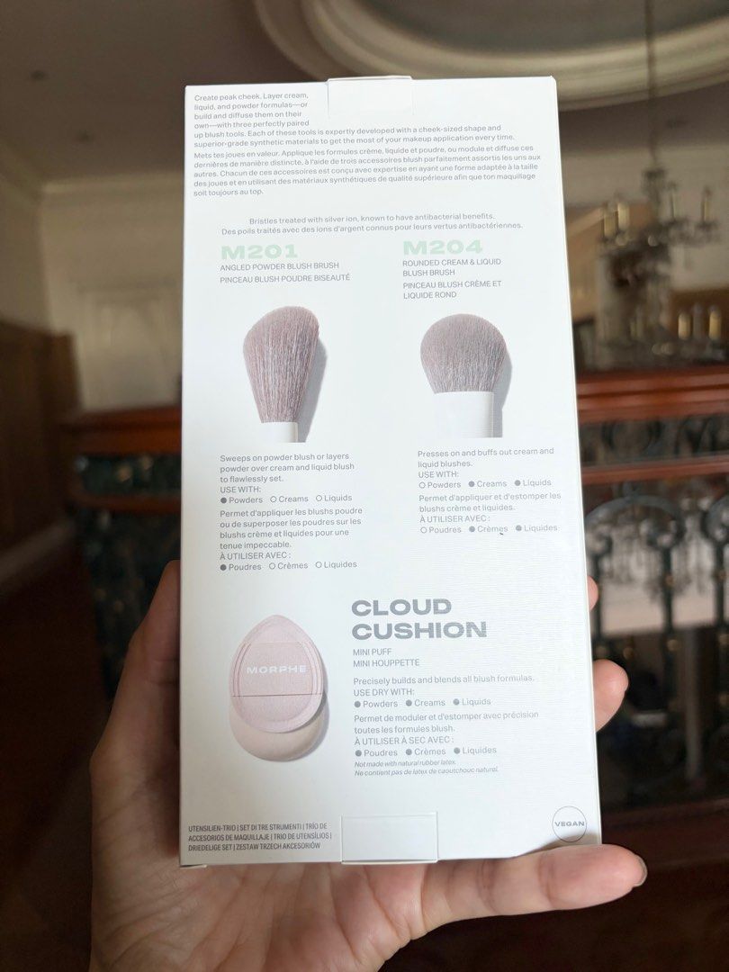 MORPHE BLUSH LAYERING TOOL TRIO (Category: Makeup) located in San Juan City. Submitted by cashfrancefashioncosmetics_ph (Listing ID 1405710997, Image 2). Description: MORPHE BLUSH LAYERING TOOL TRIO M201ANGLED POWDERBLUSH BRUSH M204 rounded cream &liquid Blush Bruah Cloud cushion mini puff .