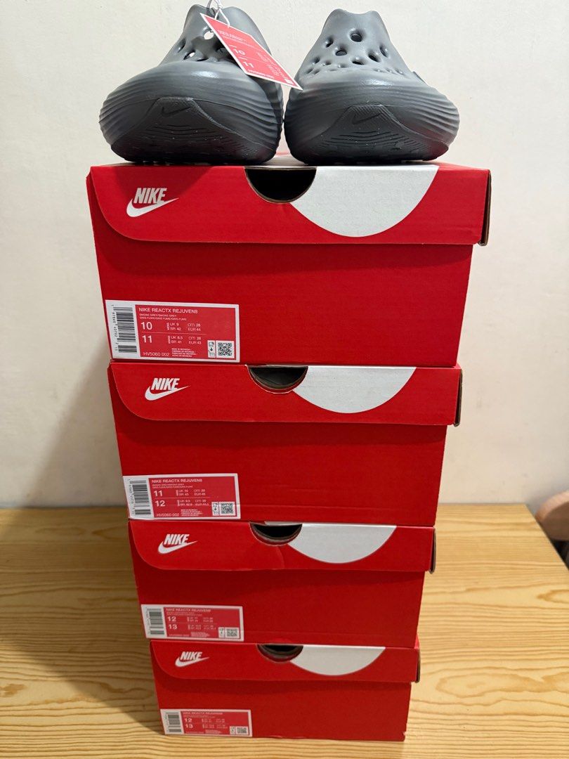 Nike ReactX Rejuven8 - “Smoke Grey” (Category: Slippers & Slides) located in Marikina City. Submitted by heneral_luna7141 (Listing ID 1405658690, Image 2). Description: Nike ReactX Rejuven8 - “Smoke Grey” 100% BrandNew and Original Sizes: 12 (2) 11 10 9.