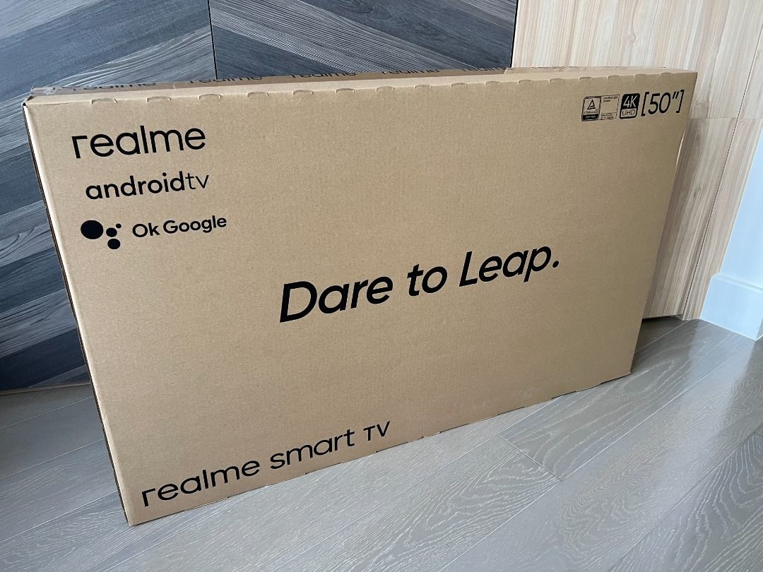 Realme Android Smart TV 50 inch 4K UHD (Sealed) (Category: TV) located in Manila. Submitted by catshops (Listing ID 1405545525, Image 1). Description: Realme Android 50 inch Smart TV Orig price: P25,400 The TV is new and in its original packaging (never opened). If you are purchasing, take it as is because box has never been opened. Rfs: Extra TV, not needed Features Ok Google. 4K Resolution, 3840 x 2160 pixels Wifi, Ethernet .