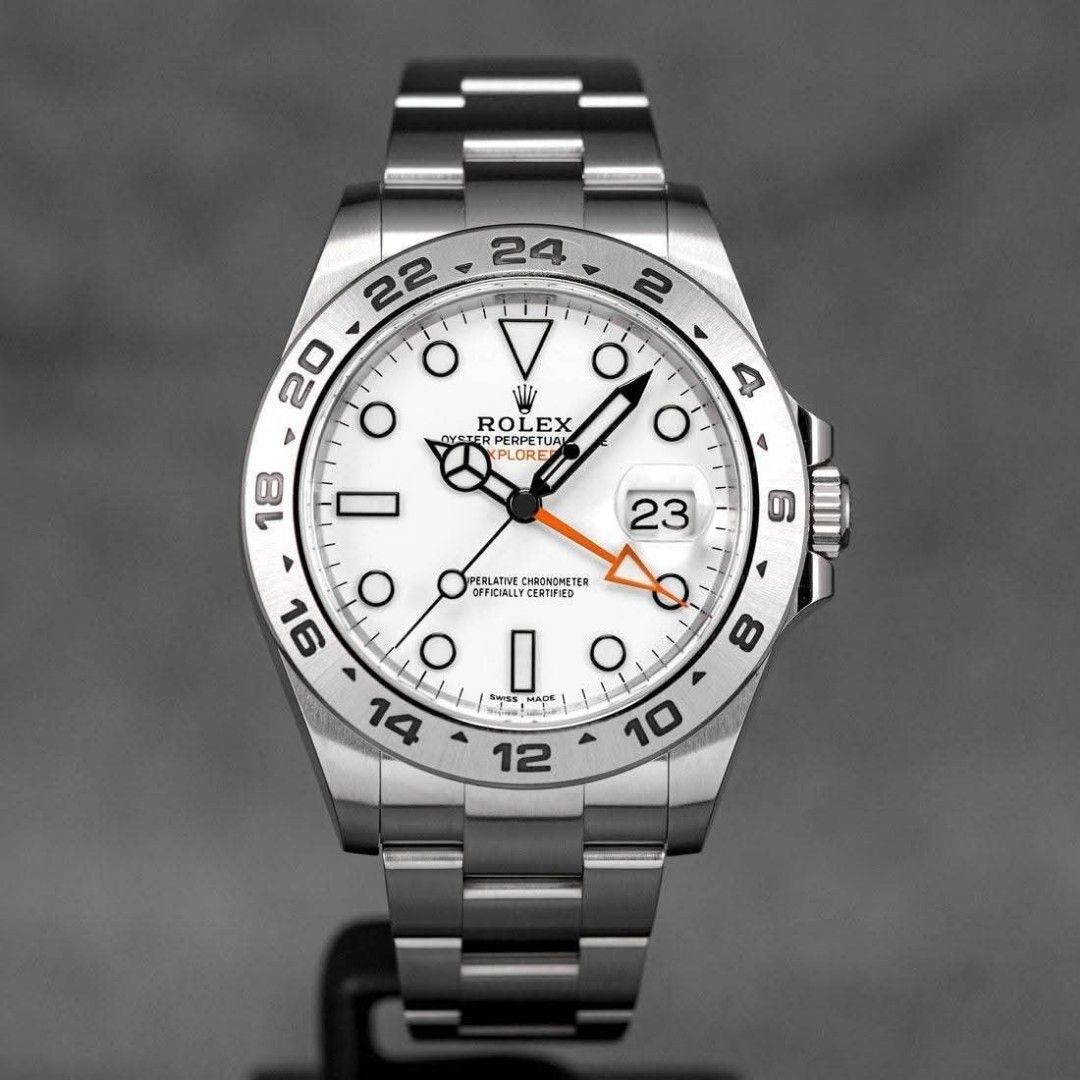 Rolex Explorer 2 42mm (Category: Luxury Watches) located in Mandaluyong City. Submitted by 88nac (Listing ID 1405609740, Image 1). Description: Polar 🐻‍❄🐻‍❄ 565k Slightly Neg Rolex Explorer 2 2019 Full set 9.8/10 condition White dial 42mm PM for inquiries.