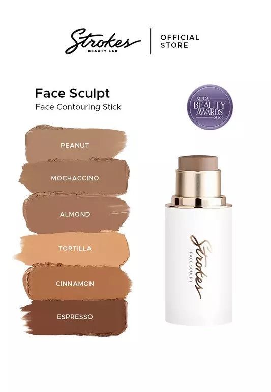 Strokes Face Sculpt Face Contouring Stick (Category: Makeup) located in Caloocan City. Submitted by ms.lily0120 (Listing ID 1405547553, Image 1). Description: Strokes Face Sculpt Face Contouring Stick is a contouring stick. It comes in various shades: Peanut, Mochaccino, Almond, Tortilla, Cinnamon, and Espresso. It is a Mega Beauty Awards 2023 winner. The product is from the official Strokes Beauty Lab store. use this link to order online: https: