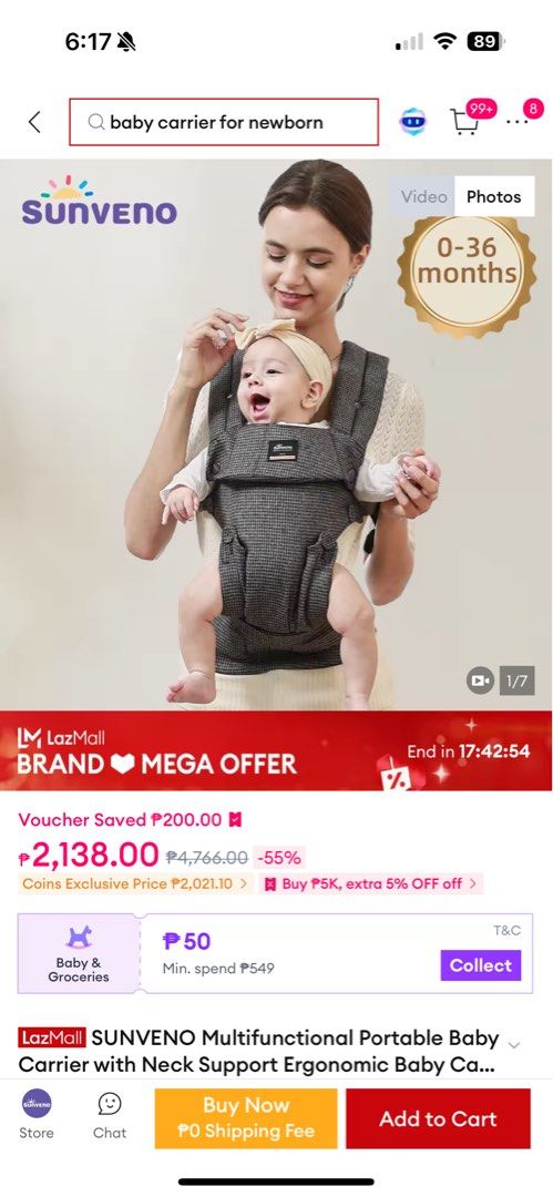 Sunveno Multifunctional Baby Carrier (Category: Carriers & Slings) located in Lucena. Submitted by dianneco (Listing ID 1405707648, Image 2). Description: .