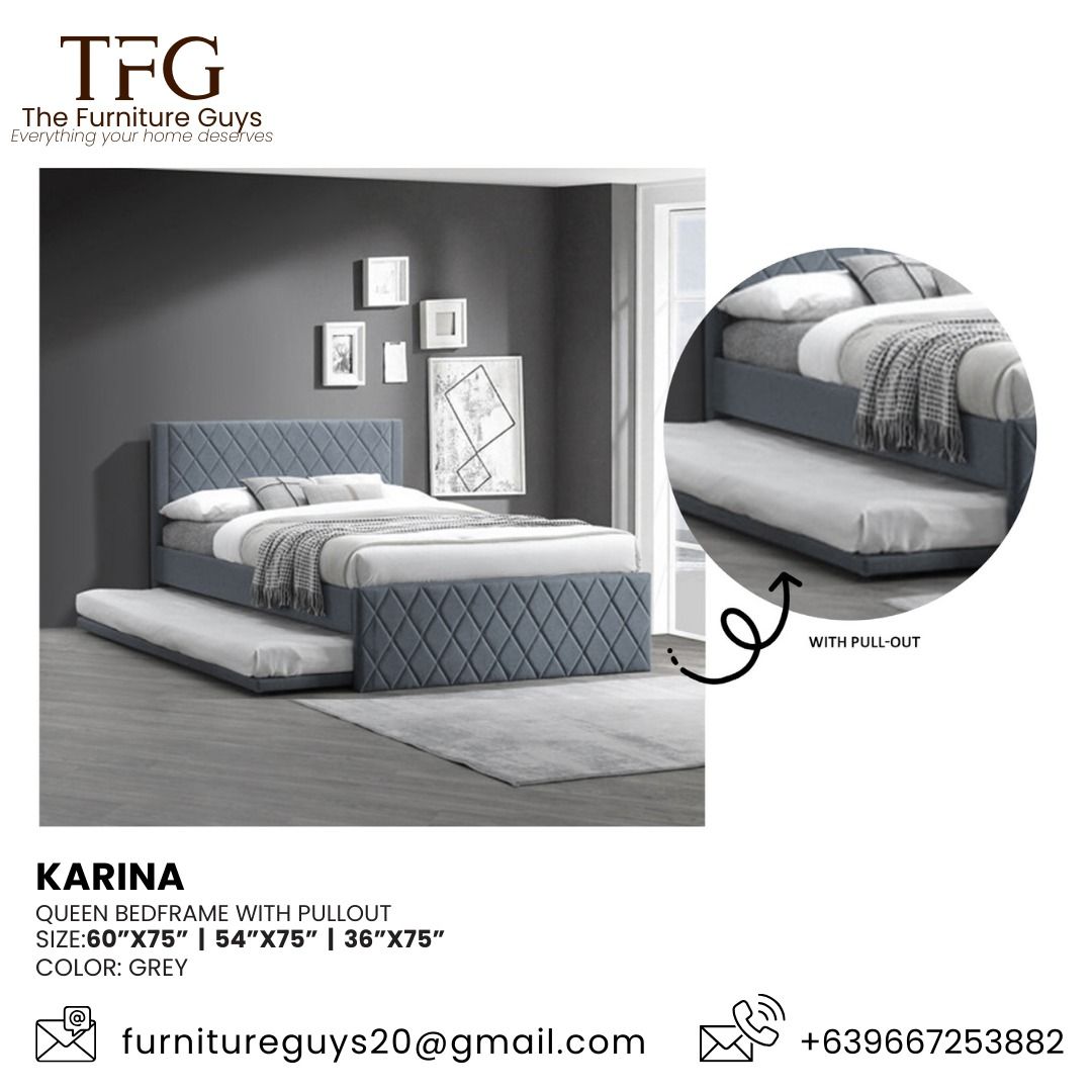 TFG Sturdy Pull-Out Bed Frame | Best for Small Spaces (Category: Bed Frames & Mattresses) located in Paranaque City. Submitted by furnitureguysonlinestore (Listing ID 1405596676, Image 1). Description: “Pull-Out Bed Frame Available! ✔️ Strong wood/steel (custom options) ✔️ Space saver ✔️ Perfect for condos & small rooms Message me on Carousell for today’s price!” #FurniturePH #PullOutBed #BedFrameSale #CarousellSeller #HomeEssentials.