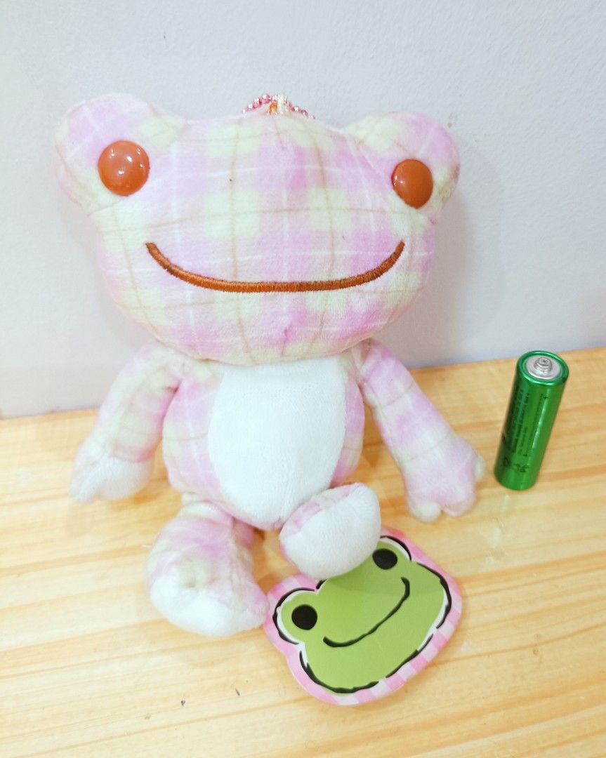 The Pickles Frog Charm Plushies (Category: Plushies & Soft Toys) located in Quezon City. Submitted by babylianne (Listing ID 1405697636, Image 3). Description: Original Pickles the Frog Made in Japan Orange - 380 Pink - 380 Green - 360 In Excellent Condition AS IS - What you see is what you get Actual Photo Posted Color may vary due to lighting Kindly check the ruler or the battery for size reference .