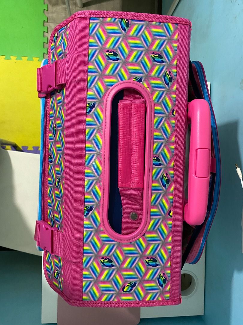 Trolley School Bag (Category: Other Babies Going Out Needs) located in Santa Rosa. Submitted by bini-benta (Listing ID 1405703563, Image 2). Description: School bag equipped with four wheels and a retractable handle. Large rectangular case designed in waterproof and resistant fabric. It has a stable base so the bag doesn't over easily. Original price: P 5800 Bought in SM RFS: the new school has no ramp Used once only.