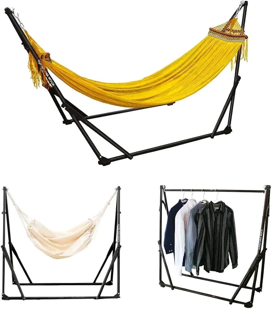 YURAFUWA MOCK Hammock with Stand (Category: Outdoor Furniture) located in Valenzuela. Submitted by princeraya55649 (Listing ID 1405623590, Image 1). Description: YURAFUWA MOCK 3 in 1 Portable Hammock Hammock, Relaxing Chair, Hanger Rack Very Easy to Assemble, ALMOST BRANDNEW Price : 8500 *VIDEO ON COMMENT In VERY good condition Code HOMEBOSS 488.