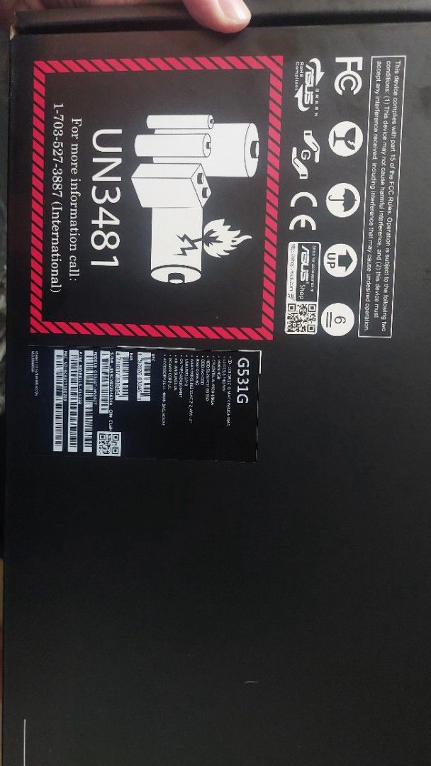 ASUS ROG Strix G531G Gaming Laptop (Category: Laptops & Notebooks) located in Pasig City. Submitted by lou014 (Listing ID 1405810791, Image 3). Description: For sale. Kindly check the specs on the box (Photo) Default RAM is 4GB but I upgraded it to 12GB. Complete with Box RFS: Upgrade Laptop..