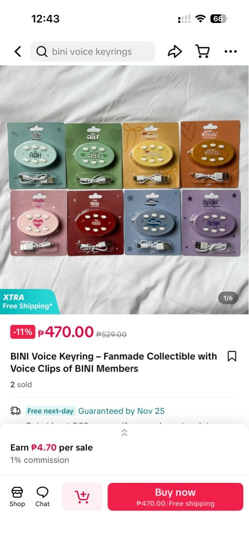 BINI VOICE KEYRING - by fylo (Category: Other Merchandise) located in Quezon City. Submitted by solsabio (Listing ID 1405888764, Image 3). Description: - sealed and brand new - comes with a lenticular photocard per keyring loc: mandaluyong mop: bdo / gcash / seabank mod: gogoxpress / lalamove.