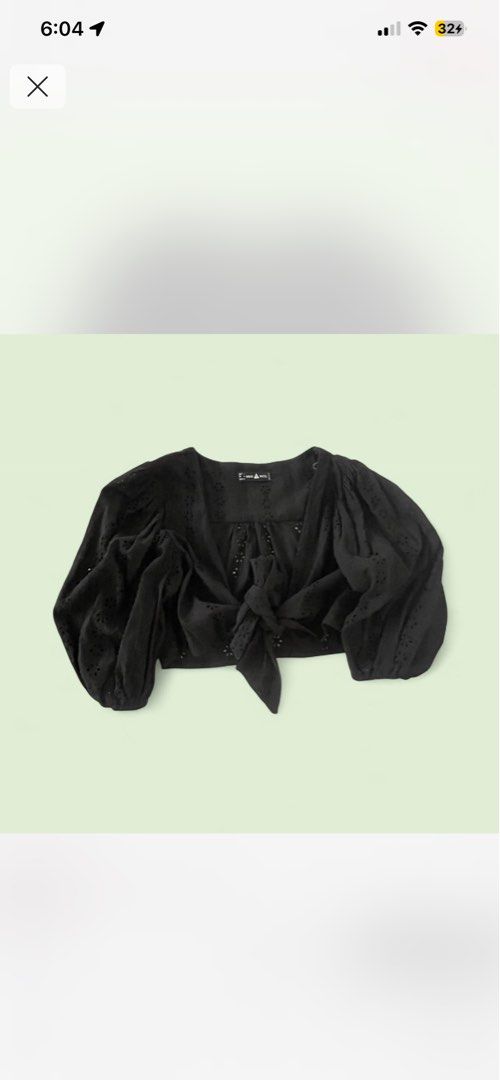 Black lace crop top (Category: Women's Clothes) located in Narellan. Submitted by natasaohare (Listing ID 1405777180, Image 1). Description: Black lack tie from crop top. .