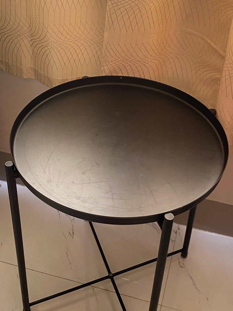 Black Round Side Table (Category: Tables & Sets) located in Argao. Submitted by jowceeee (Listing ID 1405722081, Image 2). Description: .