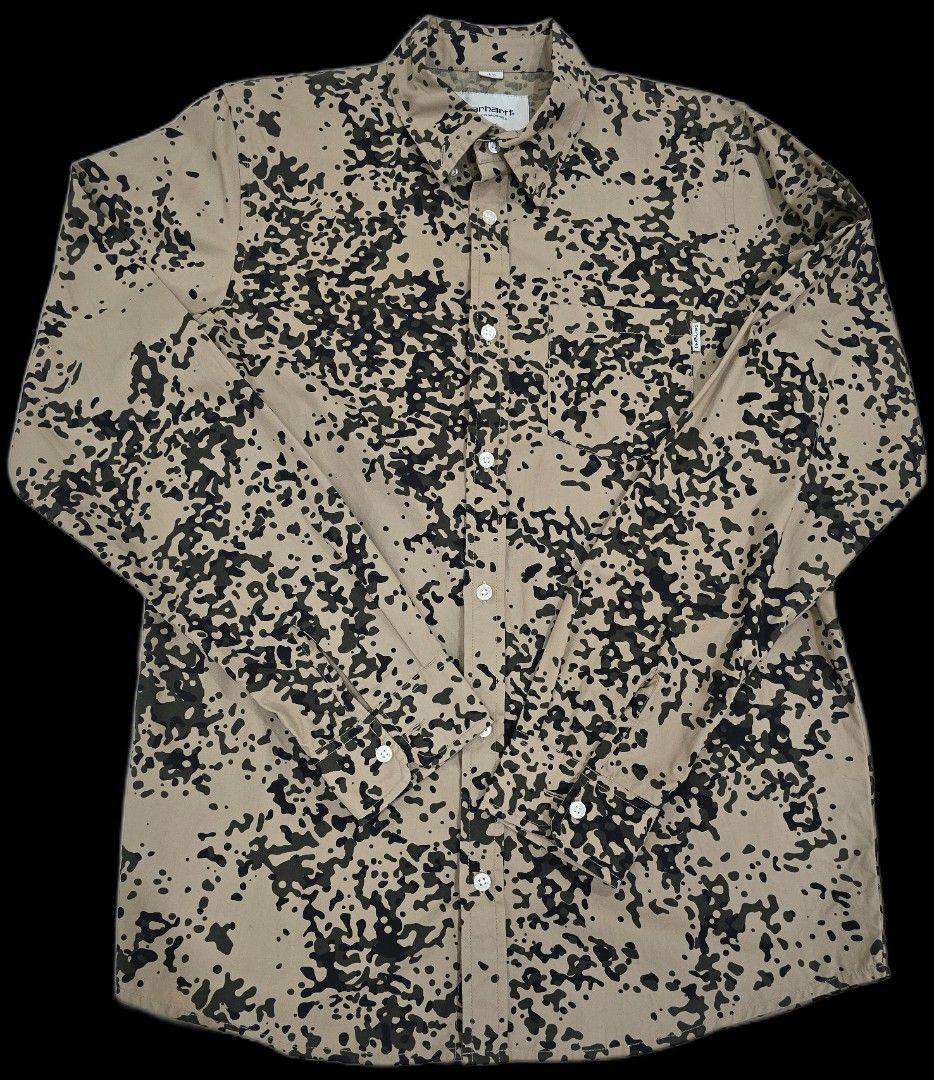 Carhartt Camo Fleck LS Shirt - Medium (Category: Tshirts & Polo Shirts ) located in Quezon City. Submitted by balnbas (Listing ID 1405843320, Image 2). Description: - Carhartt long-sleeved shirt - Unique camo fleck pattern - Button-down front - Chest pocket with Carhartt logo - Slim fit, size medium - Made from 100% cotton - Made in China - Dimes: 20.5" (W) x 30.5 " (L) - Payment through Gcash or BPI transfer .