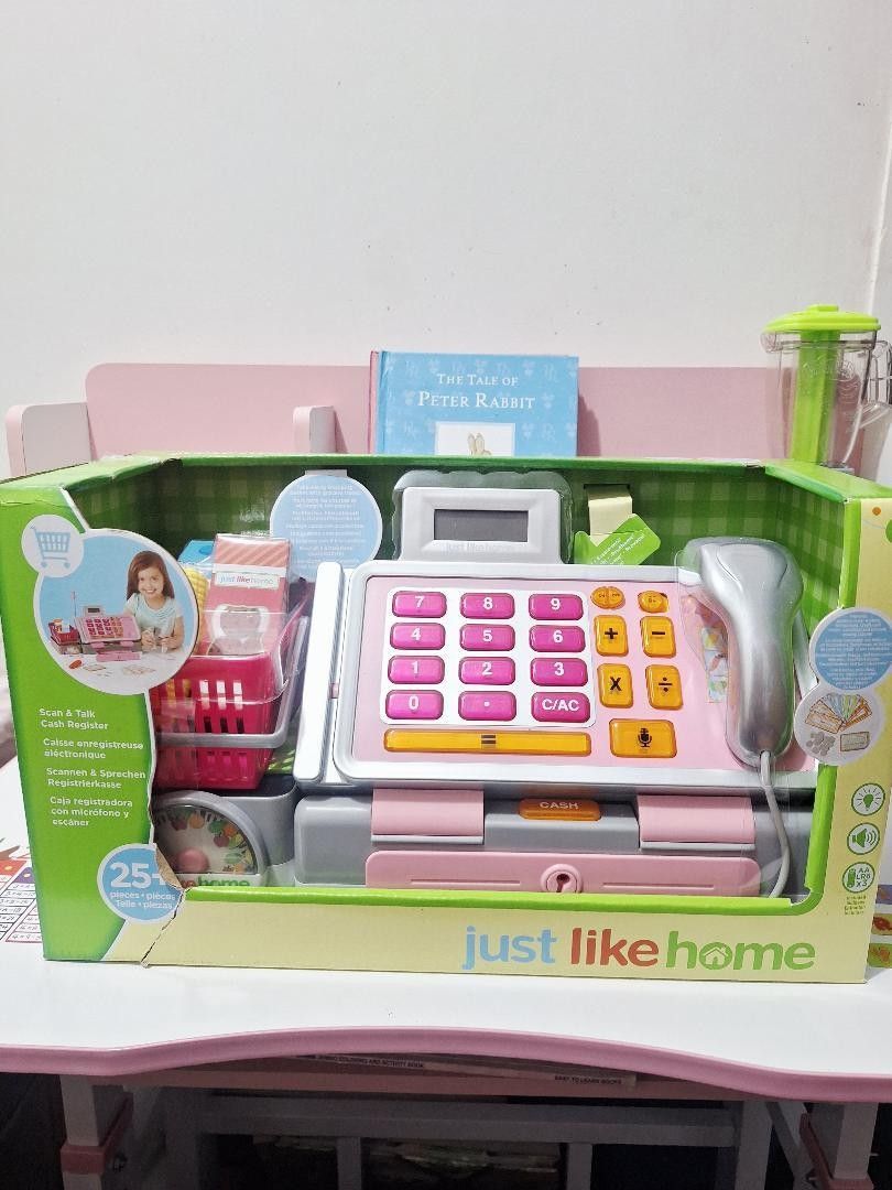 Cash Register Toy Set (Category: Kids Toys) located in Imus. Submitted by playfindsbyeli (Listing ID 1405712693, Image 3). Description: 🌟 Brand new Cash Register Toy Set 🌟 Super laki in actual, perfect gift this Christmas 🌟 Comes with barcode for scanning, microphones, grocery basket, accessories, and 3 AA batteries 🌟 French language Available colors: Tiffany Blue Grey/Pink Grey/Blue.