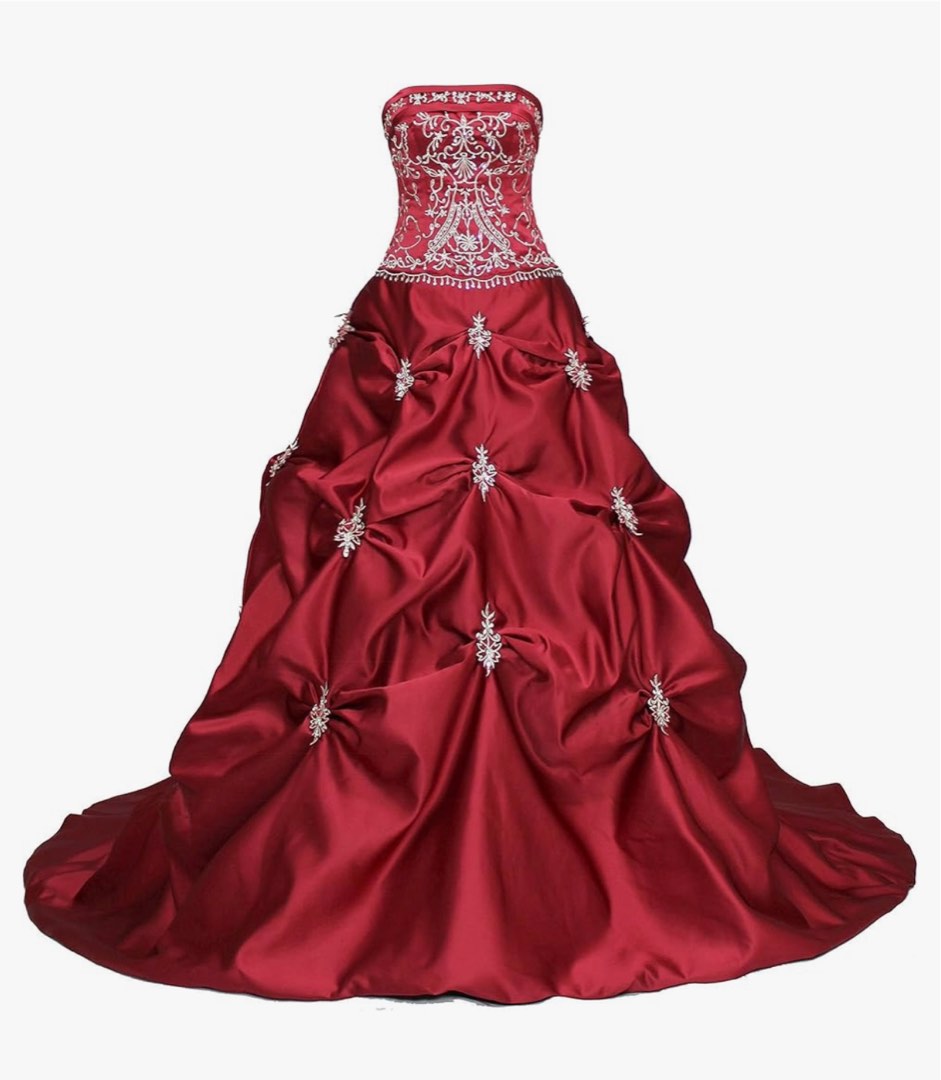 Da Vinci Red Gown/ Wedding Gown for Plus Size, Women's Fashion, Dresses ...
