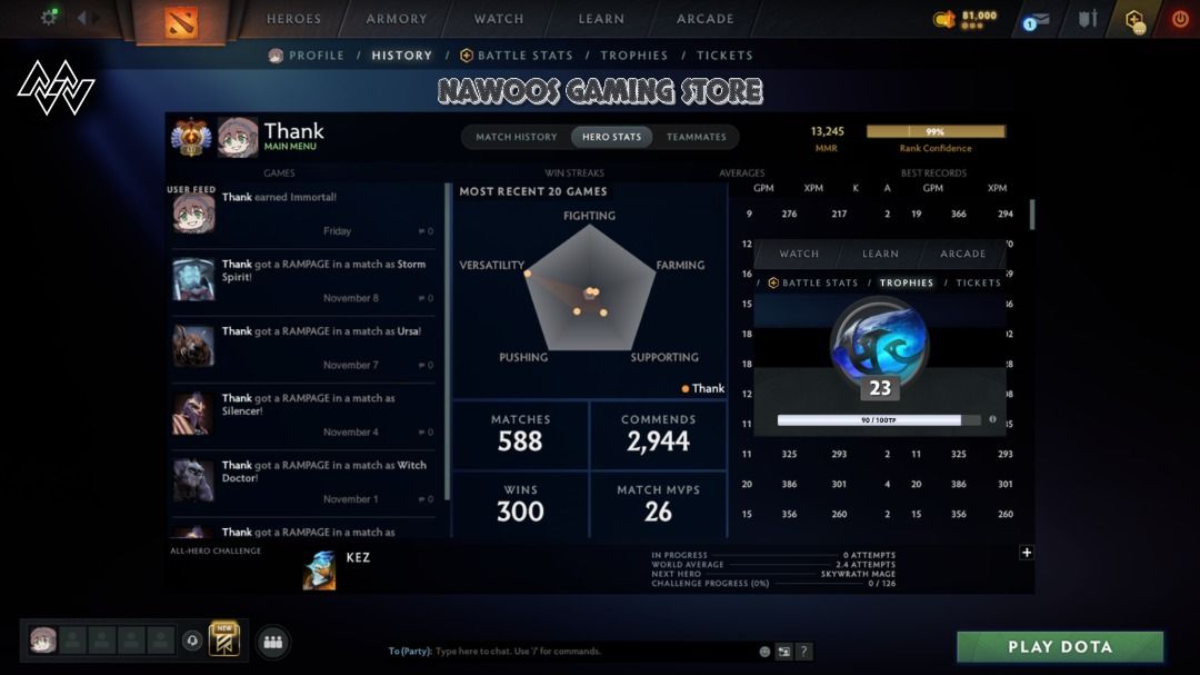 Dota 2 Account - Multiple Rampages (Category: Others) located in Imus. Submitted by nawoo234 (Listing ID 1405894502, Image 2). Description: ⚡ ⚡ NAWOOS GAMING STORE ⚡ ⚡ 🎮 Your #1 Source for Premium Dota 2 Accounts & Boosting Fast ⚡ Safe ⚡ Trusted by 1,800+ Players 🔥 HOT DEAL: ➡️ 10K–15K MMR Accounts (Smurf & Main Pool Available) 💥 SERVICES WE OFFER 🎯 1K–16K+ MMR Accounts (Clean or With Items/Prestiges) 🚀 MMR Boosting (All Roles, Up to 16K) 🔗