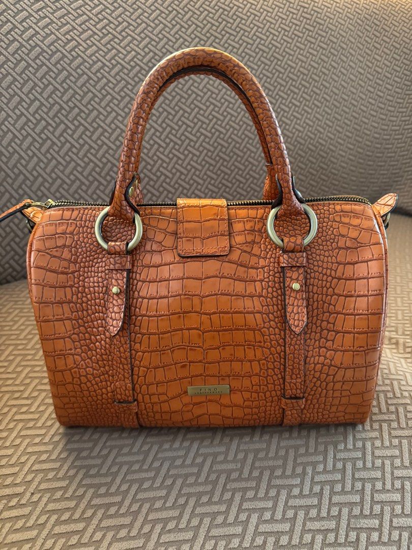 FINO Crocodile-Embossed Handbag (Category: Luxury Bags & Wallets) located in Ozamiz City. Submitted by Maney8 (Listing ID 1405901304, Image 3). Description: With sling strap In excellent condition LP posted #fino #finoleatherware.