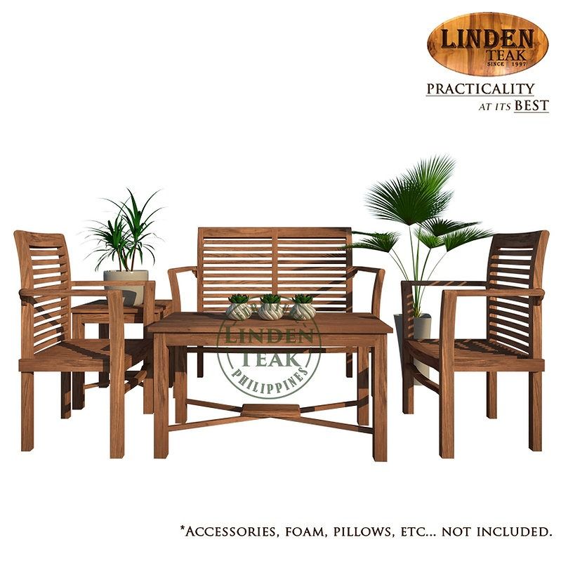 Handcrafted Solid Teak Wood ECO Stacking Sofa Set Furniture (Category: Sofas) located in Quezon City. Submitted by irishbuce601386 (Listing ID 1405764688, Image 1). Description: ITEM: Handcrafted Solid Teak Wood ECO Stacking Sofa Set Furniture SERIES: Ecowood Teak (Outdoor Series) MAIN MATERIAL: Teak Wood (Tectona Grandis) FINISHING: Au Naturel (no Finishing) APPROXIMATE DIMENSIONS: (size may slightly vary due to its handcrafted nature) 2 Seater 